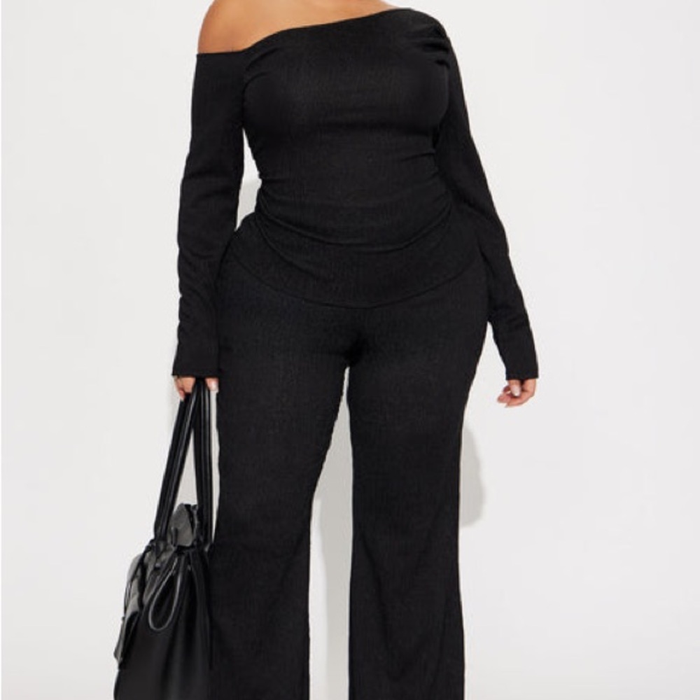 🆕 Fashion Nova Luna One Shoulder Pant Set - Black XL